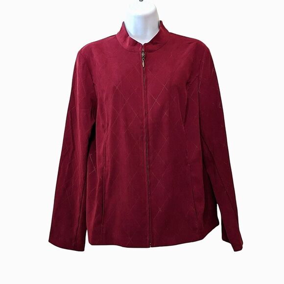 Burgundy Jacket Faux Suede Women's Size PM - Picture 1 of 9